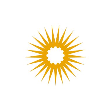 Güneş logosu tasarım vektörü şablonu
