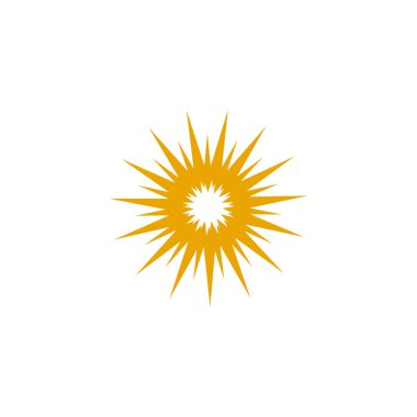 Güneş logosu tasarım vektör şablonu