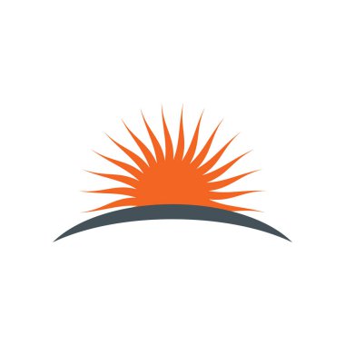 Güneş logosu tasarım vektörü şablonu