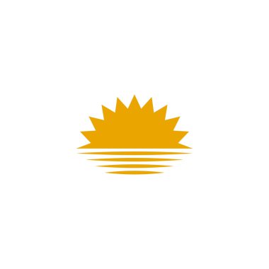 Güneş logosu tasarım vektör şablonu
