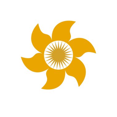 Güneş logosu tasarım vektörü şablonu