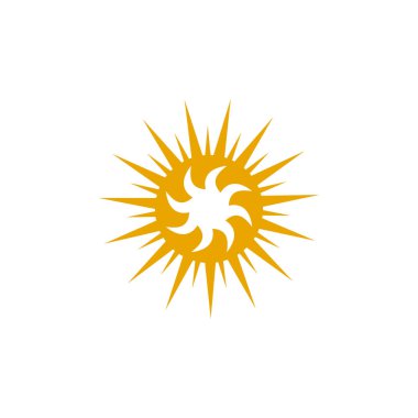 Güneş logosu tasarım vektör şablonu