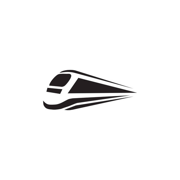 Futuristic train logo design vector template