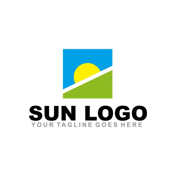 Sun logo icon design vector template — 스톡 벡터