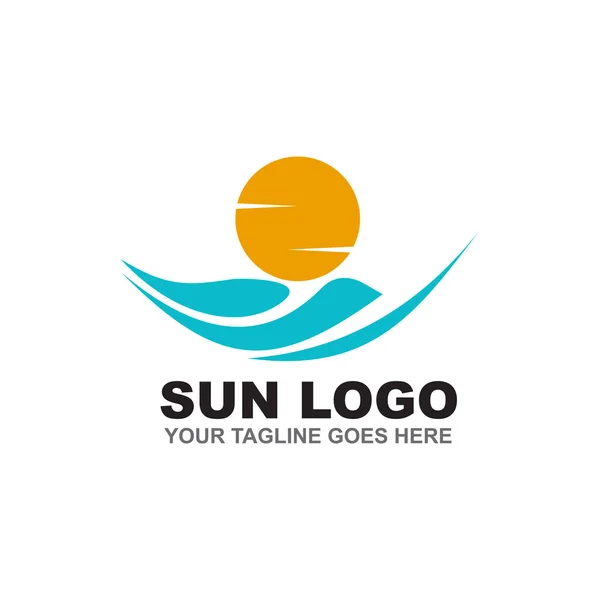 Sun logo icon design vector template — Stock Vector
