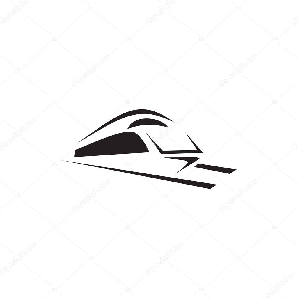 Futuristic train icon logo design vector template