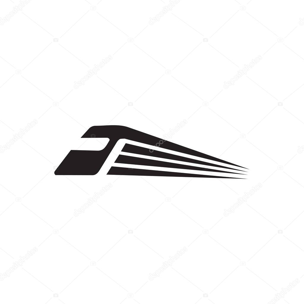 Futuristic train icon logo design vector template