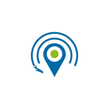 Seyahat şirketinin logo tasarım vektörü uçak simgesi ile tempolu