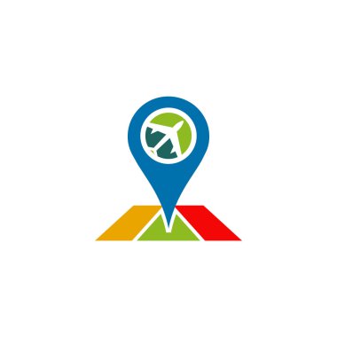 Seyahat şirketinin logo tasarım vektörü uçak simgesi ile tempolu