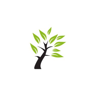 Ağaç simgesi logo tasarım vektör şablonu