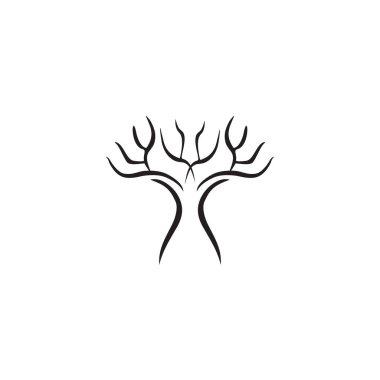 Ağaç simgesi logo tasarım vektör şablonu