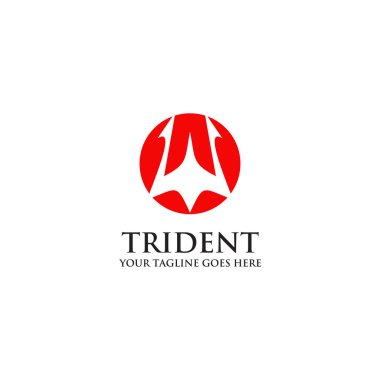 Trident logo tasarım vektör şablonu