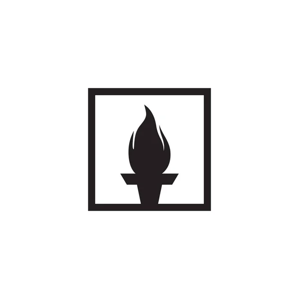 Torch logo design vector template — Stock Vector