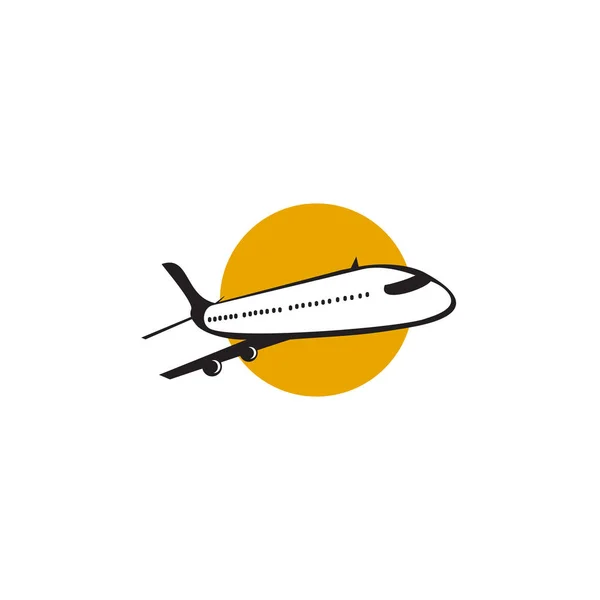 Empresa de viagens logotipo design vetor tempate com ícone de avião —  Vetores de Stock