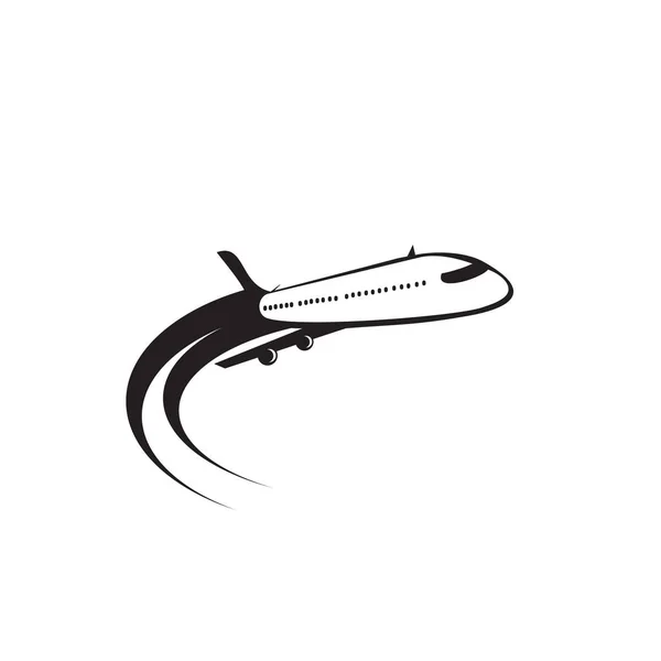 Empresa de viajes logo diseño vector tempate con icono de avión — Vector de stock