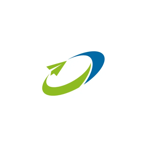 Vettore di progettazione logo della società di viaggi tempate con icona aeroplano — Vettoriale Stock