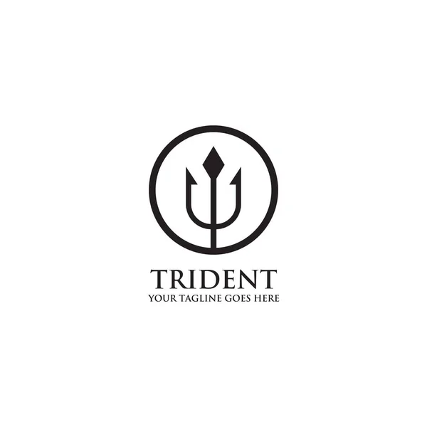 Trident logo design vector template — Stock Vector