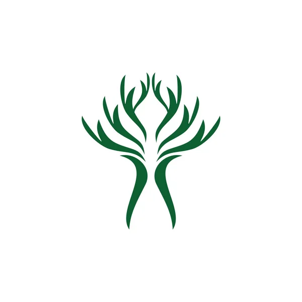 Ağaç simgesi logo tasarım vektör şablonu — Stok Vektör