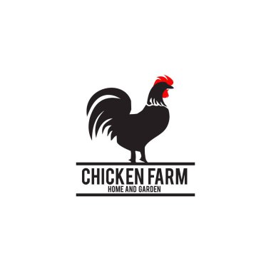 Tavuk çiftliği simgesi logo tasarım şablonu