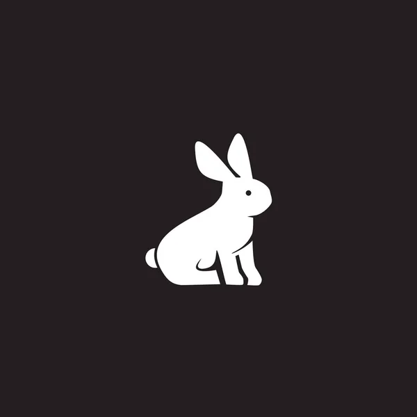 Modèle d'illustration vectorielle de conception de logo d'icône de lapin — Image vectorielle