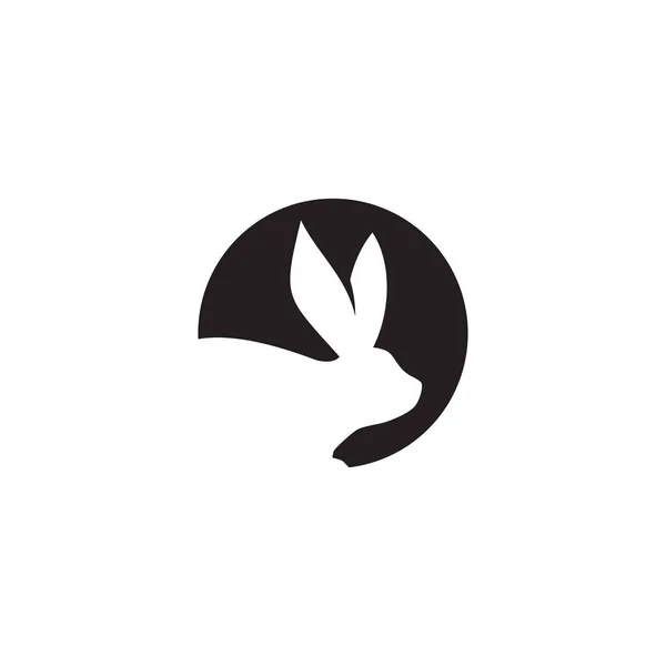 Nyúl ikon logó design vektor illusztráció sablon — Stock Vector