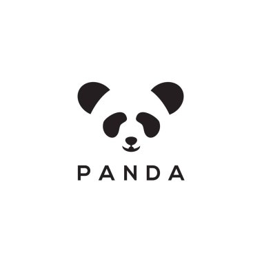 Panda baş logo tasarım vektör şablonu