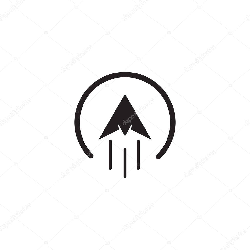 Rocket icon logo design vector template illustration