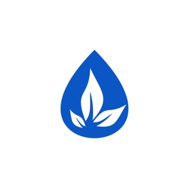 Su damlası simgesi logo tasarım şablonu