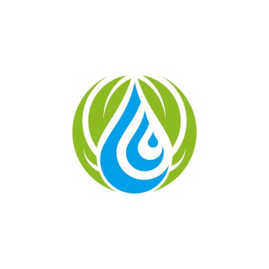 Su damlası simgesi logo tasarım şablonu