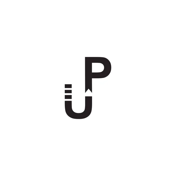Templat desain logo ikon huruf UP - Stok Vektor