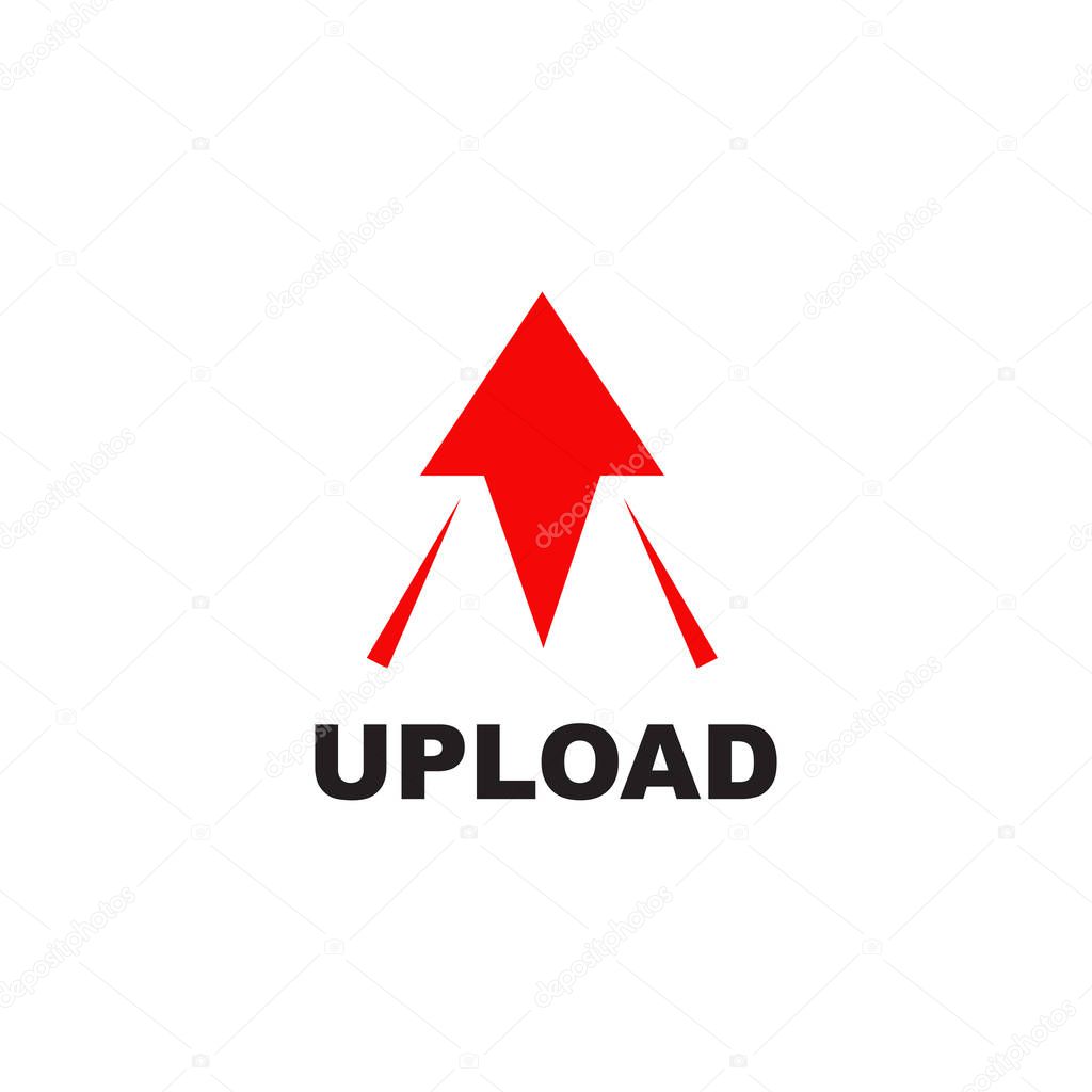 Upload icon logo design vector template