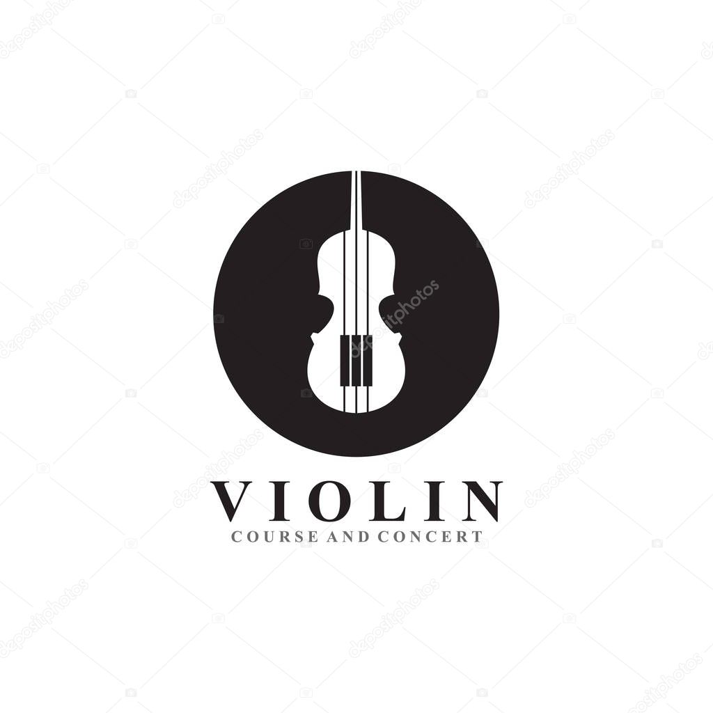 Violin icon logo design inspiration vector template