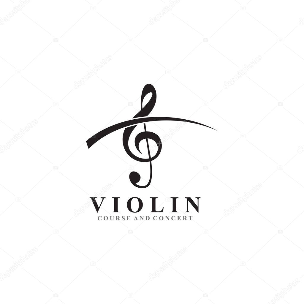 Violin icon logo design inspiration vector template