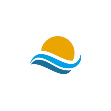 Dalga simgesi logo tasarım şablonu