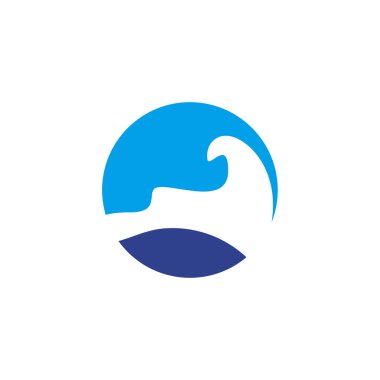 Dalga simgesi logo tasarım şablonu