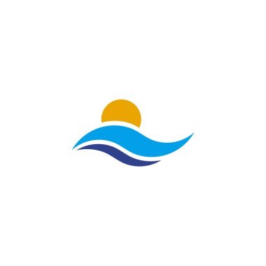 Dalga simgesi logo tasarım şablonu
