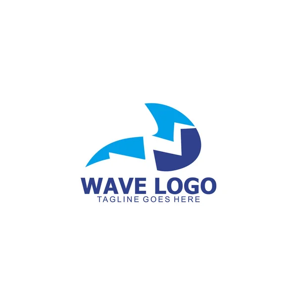 Wave pictogram logo ontwerp vector template — Stockvector