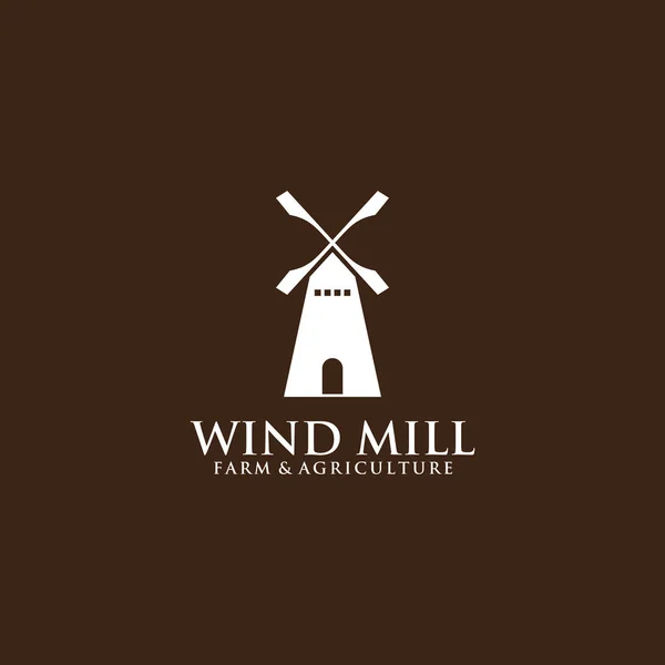 Windmill building icon logo design vector template — Stock Vector