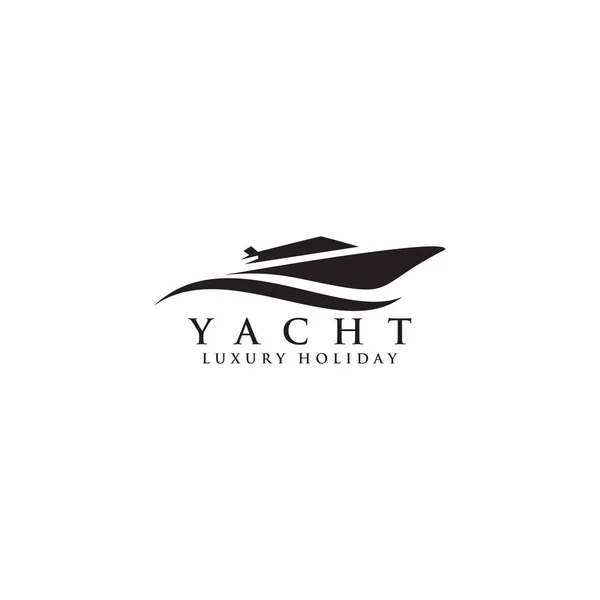 Modèle vectoriel de conception d'icône de logo de yacht — Image vectorielle