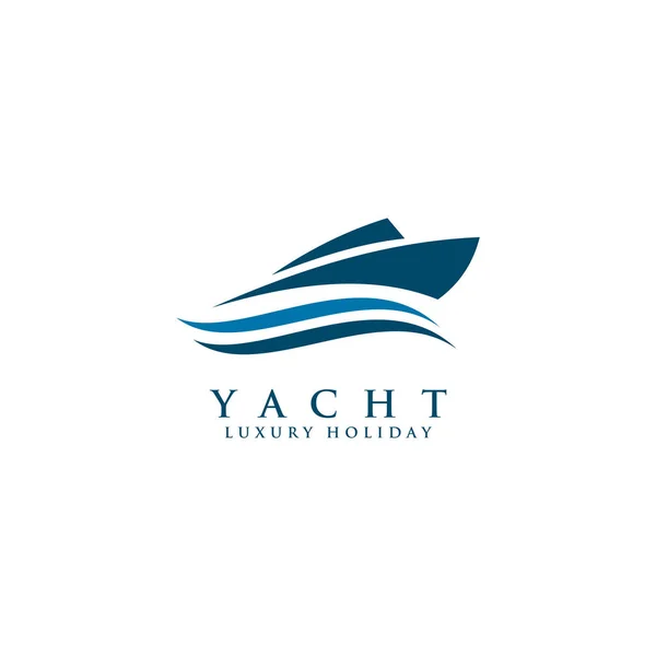 Modèle vectoriel de conception d'icône de logo de yacht — Image vectorielle