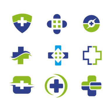 Tıbbi logo tasarım vektör şablonu