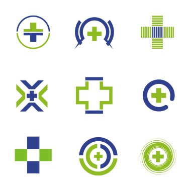 Tıbbi logo tasarım vektör şablonu