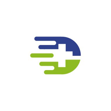 Çapraz simge şablonu kullanan tıbbi logo tasarımı
