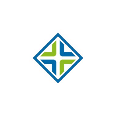 Çapraz simge şablonu kullanan tıbbi logo tasarımı