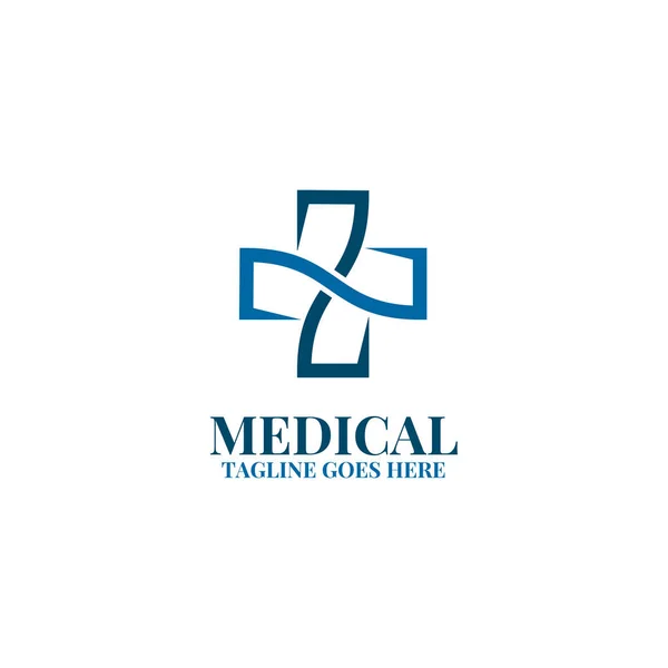 Medical logo design with using cross icon template — Stock Vector