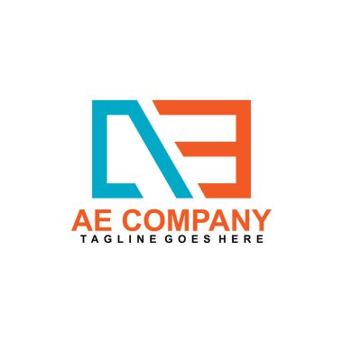 Ae harfi ilk simge logo tasarım şablonu