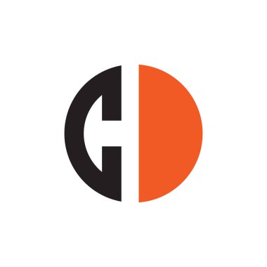 Ch harfi ilk simge logo tasarım şablonu