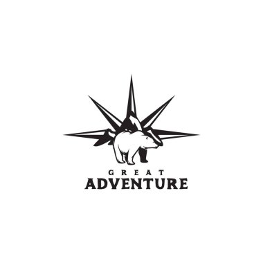 Ayı logosu tasarım vektör çizim şablonu