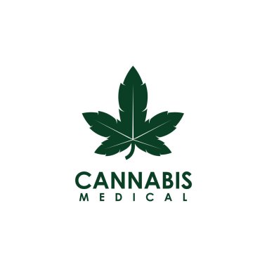 Kenevir yaprağı logo tasarım şablonu