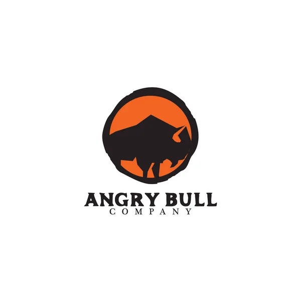 Bull logo design vector illustration template — 스톡 벡터